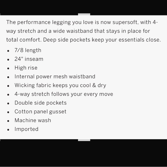 NWT VICTORIA SECRET HIGH RISE 7/8 LENGTH ESSENTIAL POCKET LEGGING - Picture 3 of 3